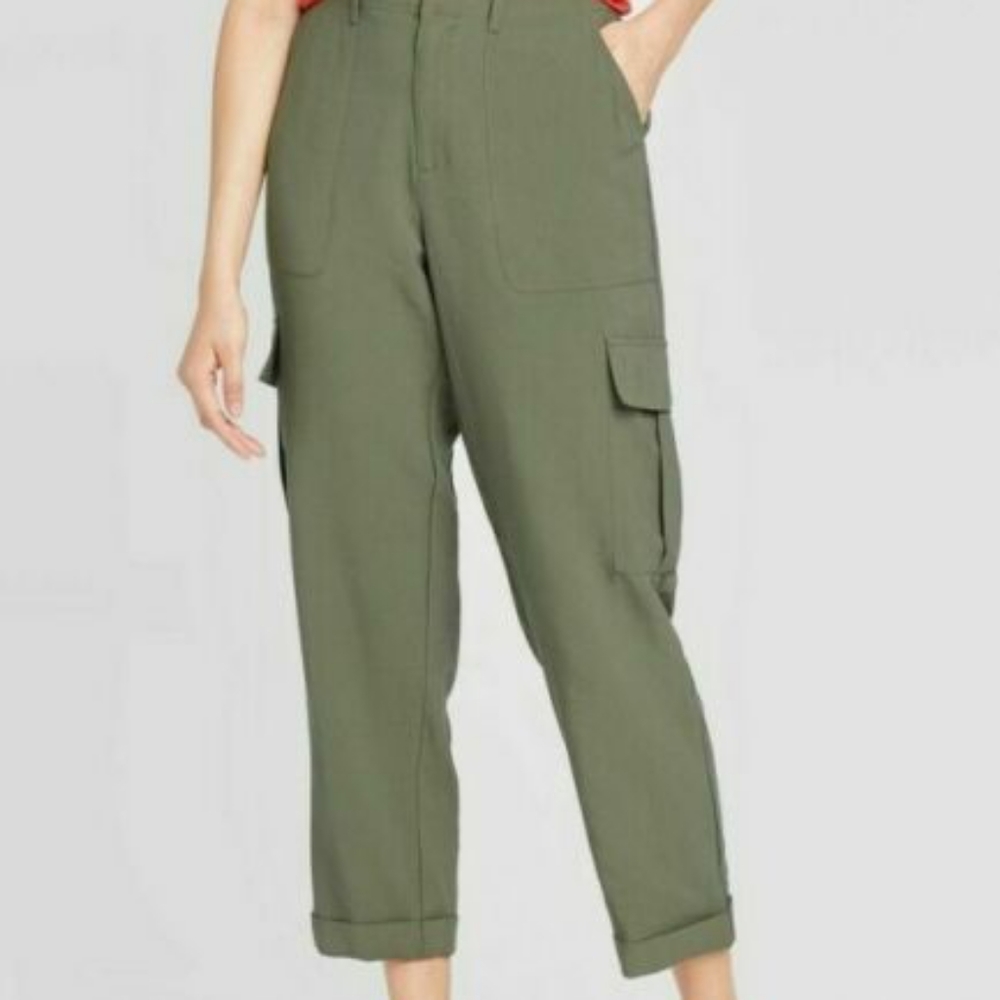 A New Day Olive Green Cargo Pants, Size 14 - Picture 1 of 7